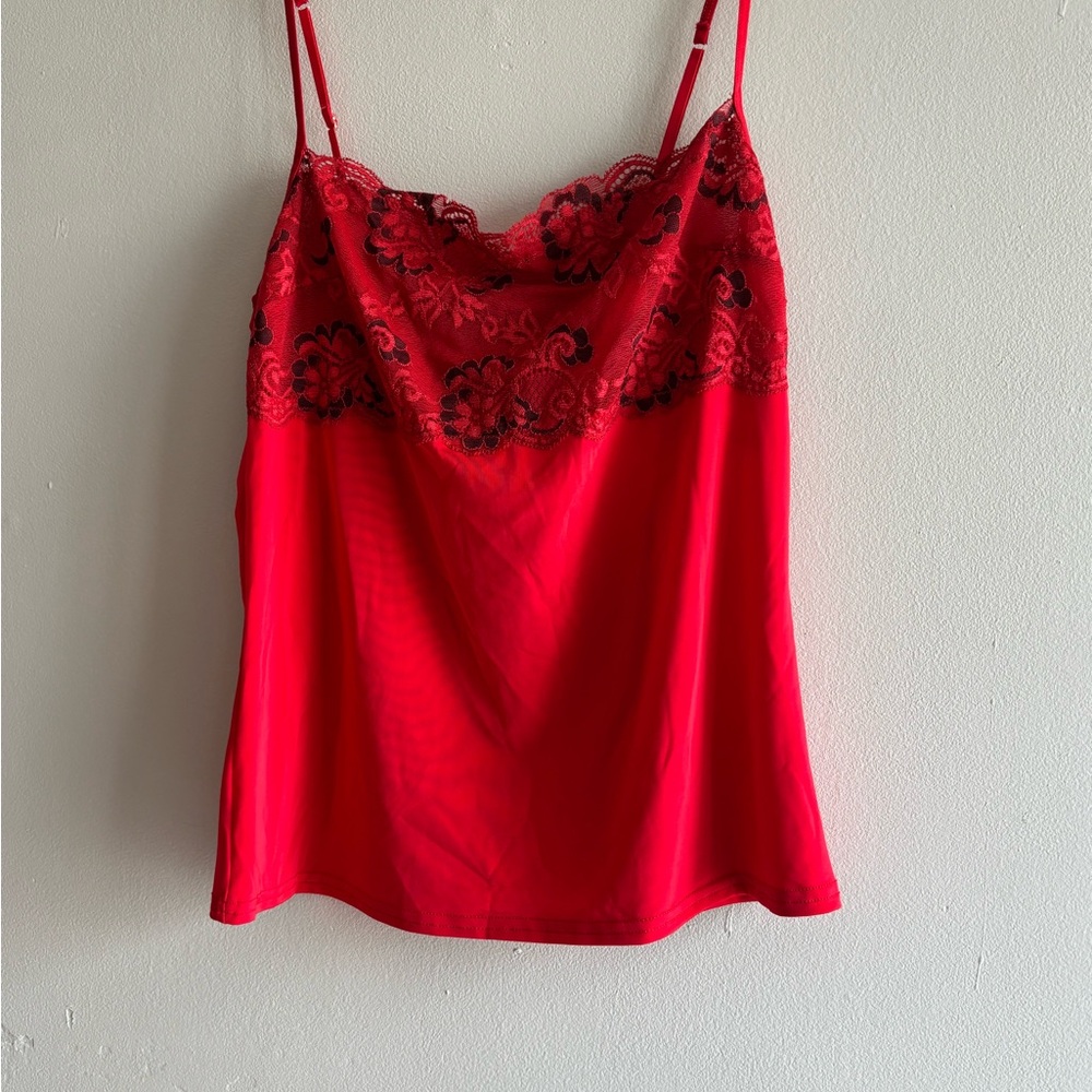 Indulgence Women Lace Fairy Babydoll Cami Top Size M Red Vamp Gothic Whimsigoth